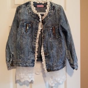 Embroidered with lace Girls Jacket